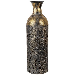 Clayre & Eef Vase Ø 14x47 cm Kupferfarbig Eisen Rund Dekoration Vase