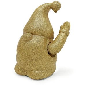 Dekoration Winke-Wichtel Mea-Living Glitzer goldfarben, 16.5x12x9 cm