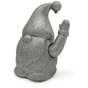 Dekoration Winke-Wichtel Mea-Living Glitzer silberfarben, 16.5x12x9 cm