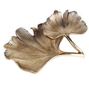 Dekoschale GILDE Schale Ginkgo, antik gold Dekoschalen Gr. B/H/T: 33 cm x 10 cm x 27 cm, goldfarben Dekoschalen Dekotabletts