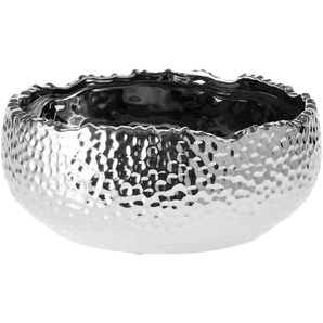 Dekoschale, Silber, Keramik, 22x10 cm, Dekoration, Dekoartikel, Dekoteller & -tabletts