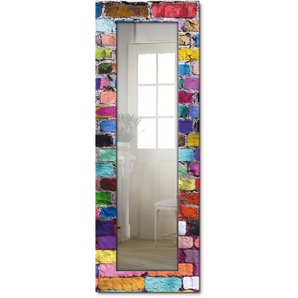 Dekospiegel ARTLAND Bunte Mauer Spiegel Gr. B/H/T: 50,4 cm x 140,4 cm x 1,6 cm, bunt Dekospiegel gerahmter Ganzkörperspiegel, Wandspiegel, mit Motivrahmen, Landhaus