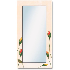 Dekospiegel ARTLAND Bunte Mohnblumen Spiegel Gr. B/H/T: 60,4 cm x 120,4 cm x 1,6 cm, beige (naturfarben) Dekospiegel