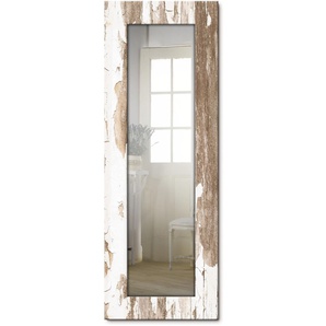 Dekospiegel ARTLAND Home Spiegel Gr. B/H/T: 50,4 cm x 140,4 cm x 1,6 cm, beige (naturfarben) Dekospiegel gerahmter Ganzkörperspiegel, Wandspiegel, mit Motivrahmen, Landhaus