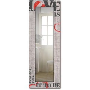 Dekospiegel ARTLAND Liebe ist... Spiegel Gr. B/H/T: 50,4 cm x 140,4 cm x 1,6 cm, grau Dekospiegel gerahmter Ganzkörperspiegel, Wandspiegel, mit Motivrahmen, Landhaus