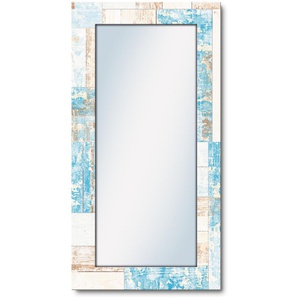 Dekospiegel ARTLAND Maritimes Holz Spiegel Gr. B/H/T: 60,4 cm x 120,4 cm x 1,6 cm, blau Dekospiegel gerahmter Ganzkörperspiegel, Wandspiegel, mit Motivrahmen, Landhaus