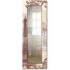 Dekospiegel ARTLAND Paris Collage Spiegel Gr. B/H/T: 50,4 cm x 140,4 cm x 1,6 cm, beige (naturfarben) Dekospiegel gerahmter Ganzkörperspiegel, Wandspiegel, mit Motivrahmen, Landhaus
