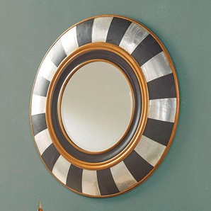 Dekospiegel LAMBERT Nofretete Spiegel Gr. Ø 92 cm, schwarz (schwarz, silber, gold) Dekospiegel Spiegel Wandspiegel
