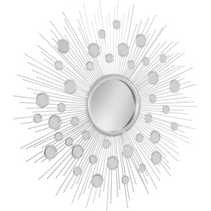 Dekospiegel LEONIQUE Spiegel, silber Spiegel Gr. Ø 81 cm, silberfarben (silber) Dekospiegel Wandspiegel, Sonne, rund, Ø 81 cm, Rahmen aus Metall