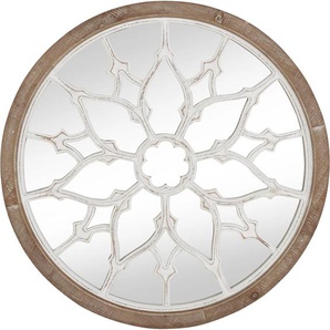 Dekospiegel TIMBERS Southhampton Spiegel Gr. T: 3 cm Ø 66 cm, beige (natur) Dekospiegel Wandspiegel, rund