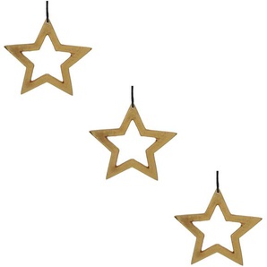 Dekostern CREATIV DECO Dekosterne Gr. B/H/T: 16,00 cm x 16,00 cm x 0,50 cm, goldfarben Weihnachtssterne modernes Cut-Out-Design