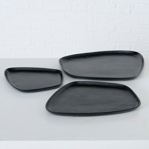 Dekotablett BOLTZE Marlisa Dekoschalen Gr. B/H/T: 46,2 cm x 2,2 cm x 49,5 cm, schwarz Dekoschalen Dekotabletts