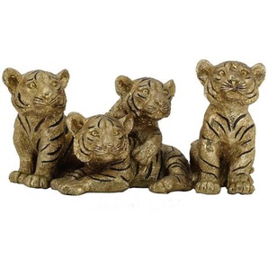 Dekotiger, Gold, Kunststoff, 19x16.5 cm, Dekoration, Skulpturen & Dekoobjekte, Dekotiere