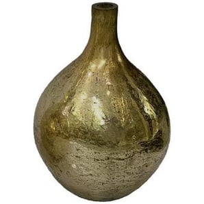 Dekovase , Gold , Glas , rund , 30 cm , stehend, zum Stellen , Dekoration, Vasen