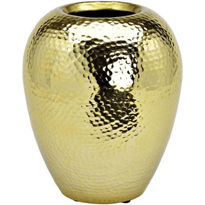 Dekovase, Gold, Metall, 24x30x24 cm, zum Stellen, Dekoration, Vasen