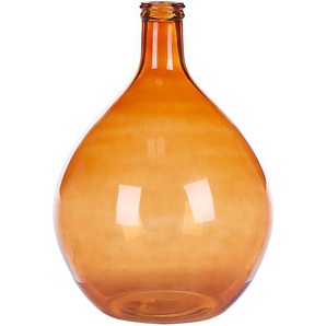 Dekovase Goldbraun / Transparent 48 cm aus Glas mit glänzender Oberfläche Wohnartikel Wohnung Zubehör Dekogefäß Rund Modern Glamourös