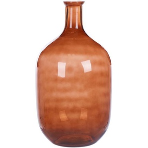 Dekovase Goldbraun / Transparent 51 cm aus Glas mit glänzender Oberfläche Wohnartikel Wohnung Zubehör Dekogefäß Rund Modern Glamourös