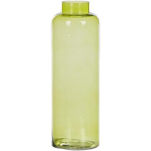 Dekovase Grün / Transparent 33 cm aus Glas mit glänzender Oberfläche Wohnartikel Wohnung Zubehör Dekogefäß Moderner Glamouröser Stil