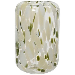 Dekovase, Grün, Weiß, Glas, 15.50x32.00x15.50 cm, zum Stellen, Dekoration, Vasen