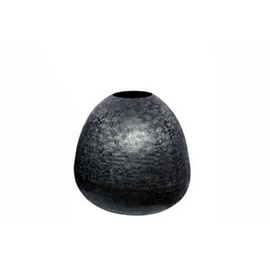 Dekovase , Schwarz , Metall , rund , 44 cm , stehend, zum Stellen , Dekoration, Vasen