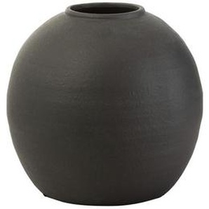 Dekovase , Schwarz , Stein , rund , 30x28 cm , zum Stellen , Dekoration, Vasen