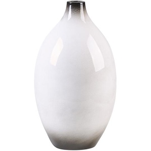 Dekovase Schwarz/Weiß aus Terrakote Robuste Form 36 cm Schwarz/Weiß schattiert Wohnzimmer, Badezimmer, Flur, Terrasse, Patio