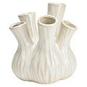 Dekovase, Weiß, Keramik, 20x21x20 cm, Dekoration, Vasen