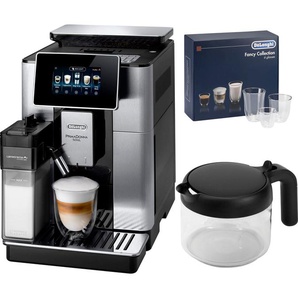 DELONGHI Kaffeevollautomat PrimaDonna Soul ECAM 610.75.MB Kaffeevollautomaten inkl. Kaffeekanne im Wert von UVP € 29,99 + Gläser-Set UVP € 46,90 silberfarben (edelstahlfarben) Kaffeevollautomat Bestseller