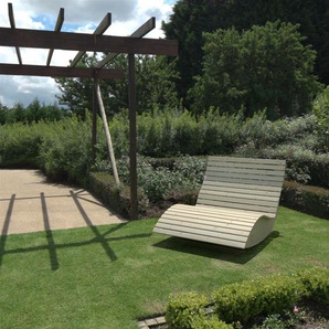 Deluxe Schaukelliege Breite 100 cm Sonnenliege Gartenliege Relaxliege Holz