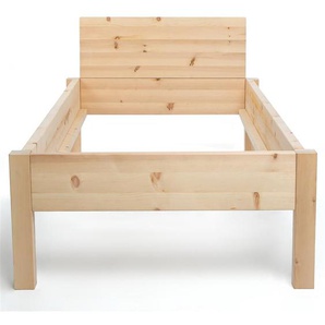 Waldsofa Zirbenbett 140 x 200 cm Höhe 48 cm Zirbenholzbett Zirbe Bett Alpen-Königin