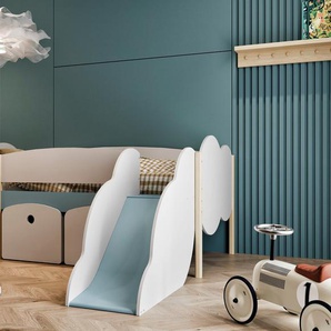 Demeyere GROUP Spielbett Longane, Kinderbett in Form von Wolken mit kleine Rutsche