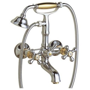 Demm Badewannenarmatur, Zweigriff Sterling Nostalgie, Farbe:Chrom/Gold!!, 04131.035.CD, 2205