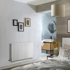 Design-E-Heizung Horizontal (Doppellagig) 635mm x 1000mm zur Festverdrahtung ohne Thermostat Weiß - Sloane - ECOSO by Hudson Reed
