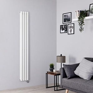 Design Elektroheizung, Wandmontage, Vertikal Doppellagig Weiß 1780x236mm inkl. 1200W Heizelemente - Revive Hudson Reed