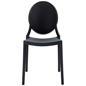 Design Esstisch Stühle in Schwarz Kunststoff (2er Set)