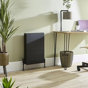 Design Flachheizkörper (Typ 22) - 630W - Horizontal - 600mm x 400mm - Gäste-WC - Schwarz - Alora