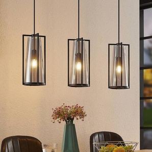 Design Hängelampe Rufina Lucande, dimmbar, alu / grau / zink, für Wohn- / Esszimmer, Glas, Design, Pendelleuchte 9628084