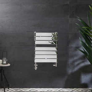 Design Handtuchheizkörper, Mischbetrieb, flache Heizlamellen - 620mmx450mm, Chrom Finish - Lustro