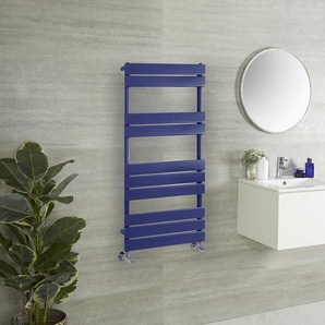 Design Handtuchheizkörper mit flachen Heizlamellen - 1000mm x 450mm | Blau (Deep Sea Blue) - Lustro