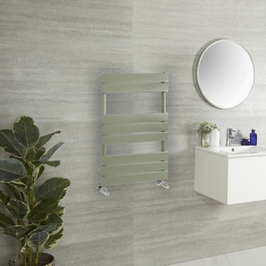 Design Handtuchheizkörper mit flachen Heizlamellen - 825mm x 450mm | Grün (Sage Leaf Green) - Lustro