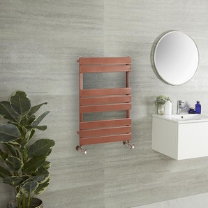 Design Handtuchheizkörper mit flachen Heizlamellen - 825mm x 600mm | Metallisches Kupfer - Lustro