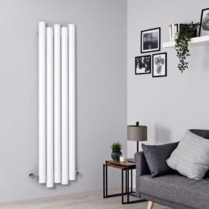 Design Heizkörper 1600x390mm 835W Weiß Vertikal Asymettrisch Laeto, von Hudson Reed