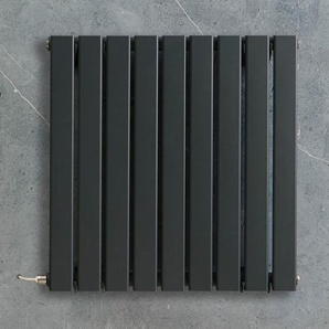 Design-Heizkörper elektrisch - Horizontal - (Einlagig) - 635mm x 630mm - zur Festverdrahtung ohne Thermostat - Anthrazit - Delta von Hudson Reed