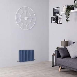 Design Heizkörper Horizontal Dunkelblau 400mm x 590mm 500W (Doppellagig) - Revive