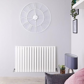 Design Heizkörper Horizontal Einlagig Weiß 635mm x 1000mm 806W - Sloane, von Hudson Reed