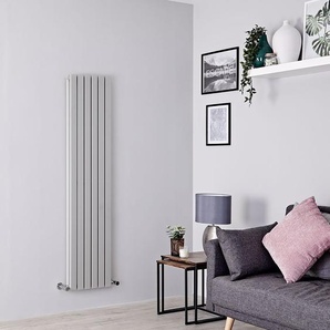 Design Heizkörper Vertikal | 1600mm x 354mm | Ein - oder Doppellagig - Silber - Sloane