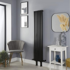 Design-Heizkörper, vertikal – 1600mm x 354mm, mit Füßen – Schwarz – Revive