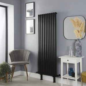 Design-Heizkörper, vertikal – 1600mm x 590mm, mit Füßen – Schwarz – Revive