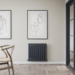 Design Konvektor-Heizkörper Typ 11 (Horizontal) - 600 mm x 630 mm - Anthrazit - 562 Watt - für Wärmepumpe - Hudson Reed Erin