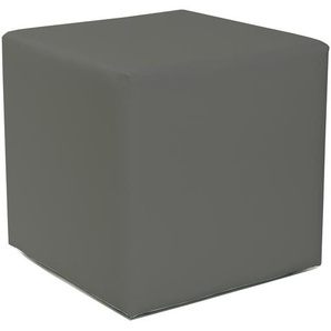 Design Sitzwürfel Kubus I Hocker Kunstleder modern 45x45x45 cm in Grau